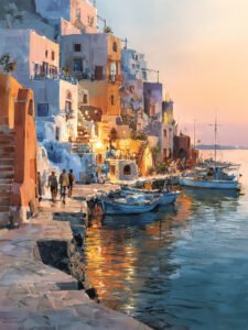 Harbor Sunset Glow - 13cm×18cm