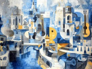 City in Blue Tones - 13cm×18cm