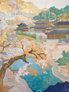 Palace Reflected in Spring Waters - 13cm×18cm