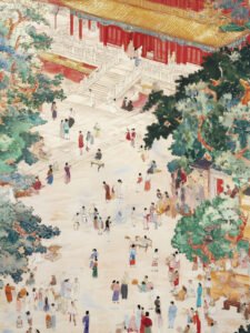 Life in the Palace Courtyard Model A - 13cm×18cm