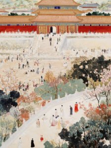 Life in the Palace Courtyard Model B - 13cm×18cm