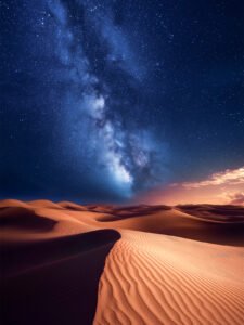 Where the Milky Way Meets the Desert - 13cm×18cm