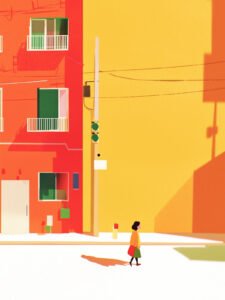 The Street Corner in the Afternoon - 13cm×18cm