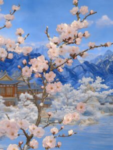 Blossoms Reflected in Spring Waters - 13cm×18cm