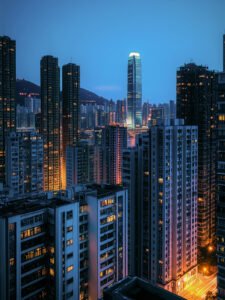 City in Blue Night - 13cm×18cm