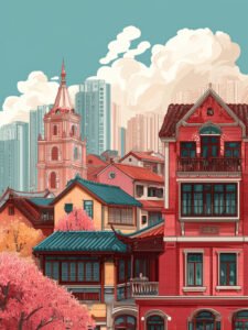 Spring Colors of the Old City - 13cm×18cm