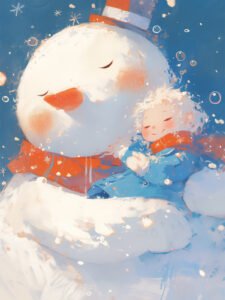 In the Snowman’s Embrace - 13cm×18cm