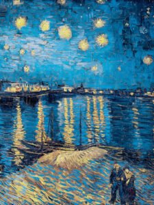 Van Gogh, *Noche estrellada sobre el Ródano* - 13cm×18cm