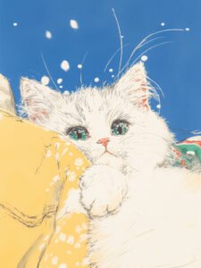 Cute Kitten in the Snow - 13cm×18cm