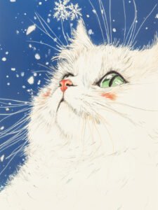 Snow - realm Spirit Cat - 13cm×18cm