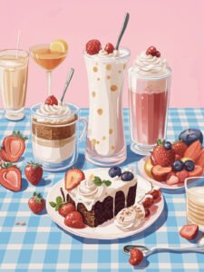 ‌Sweet Fruit Dessert Feast - 13cm×18cm