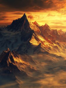 Sunset Peaks - 13cm×18cm