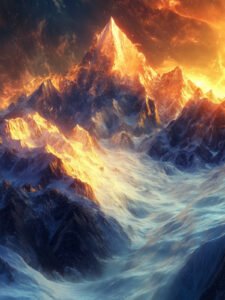 The Gorgeous Summit of the Snow - land - 13cm×18cm