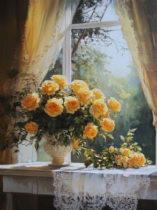 ‌Yellow Roses by the Window · Tranquil Moments - 13cm×18cm