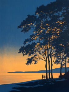 ‌Quiet Companionship at Dusk - 13cm×18cm