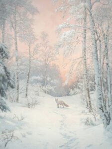 ‌‌Fox in the Snowy Forest: A Serene Realm - 13cm×18cm