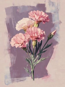 ‌Pink Carnations' Charm · Elegant Beauty - 13cm×18cm