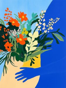 ‌Romantic Bouquet in Hand - 13cm×18cm