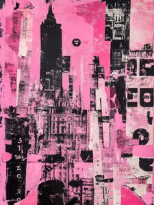 ‌Pink - hued Urban Impression - 13cm×18cm
