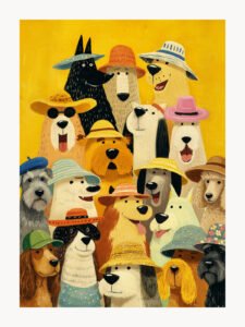 Cute Dogs' Holiday Party - 13cm×18cm