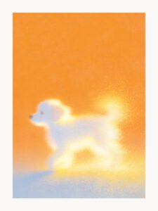 Spirit Dog in Twilight Snow - 13cm×18cm