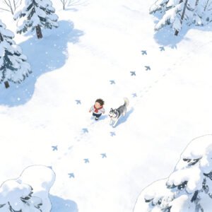 Playing Joyfully in the Snowfield - 50cm×50cm
