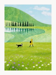 Strolling in the Mountains - 13cm×18cm