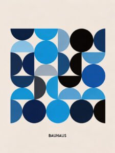 Bauhaus Blue Geometry - 13cm×18cm