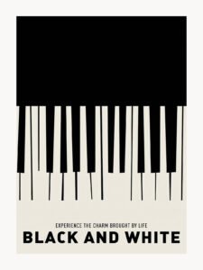 Black and White Piano Keys - 13cm×18cm