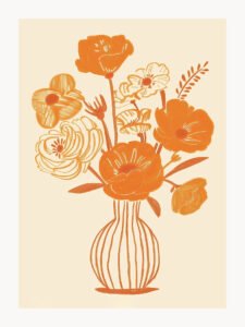 Warm Orange Bouquet - 13cm×18cm