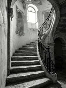 Light on the Spiral Staircase - 13cm×18cm