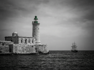 Lighthouse by the Harbor - 13cm×18cm