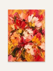 Fiery Floral Tide - 13cm×18cm