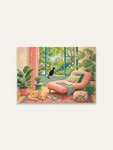 Afternoon Rest by the Garden Window - 13cm×18cm