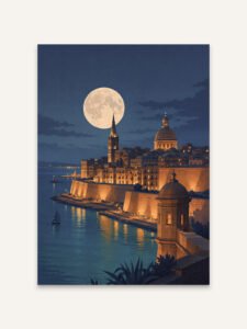 Moon over Golden Shore - 13cm×18cm