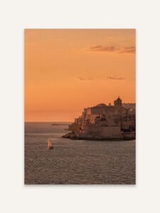 Sail beneath Orange Sky - 13cm×18cm