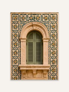 Maltese Tiled Arch Window - 13cm×18cm