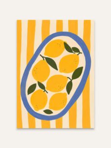 Lemons on Blue Plate - 13cm×18cm