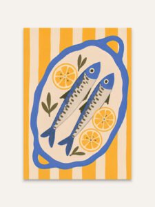 Blue Fish Lemon Plate - 13cm×18cm