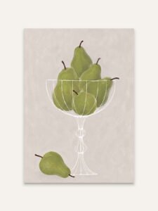 Green Pears in a Goblet - 13cm×18cm