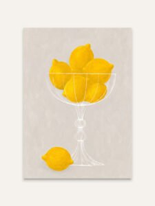Bright Lemons in Glass - 13cm×18cm