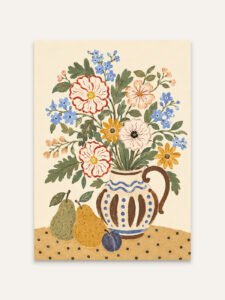 Pears and Garden Blooms - 13cm×18cm
