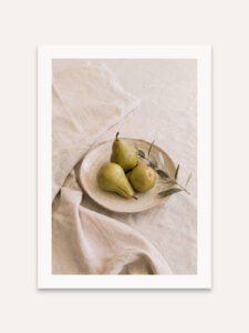 Pears on Linen - 50cm×50cm