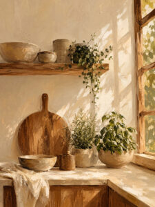 Sunlit Kitchen Corner - 13cm×18cm